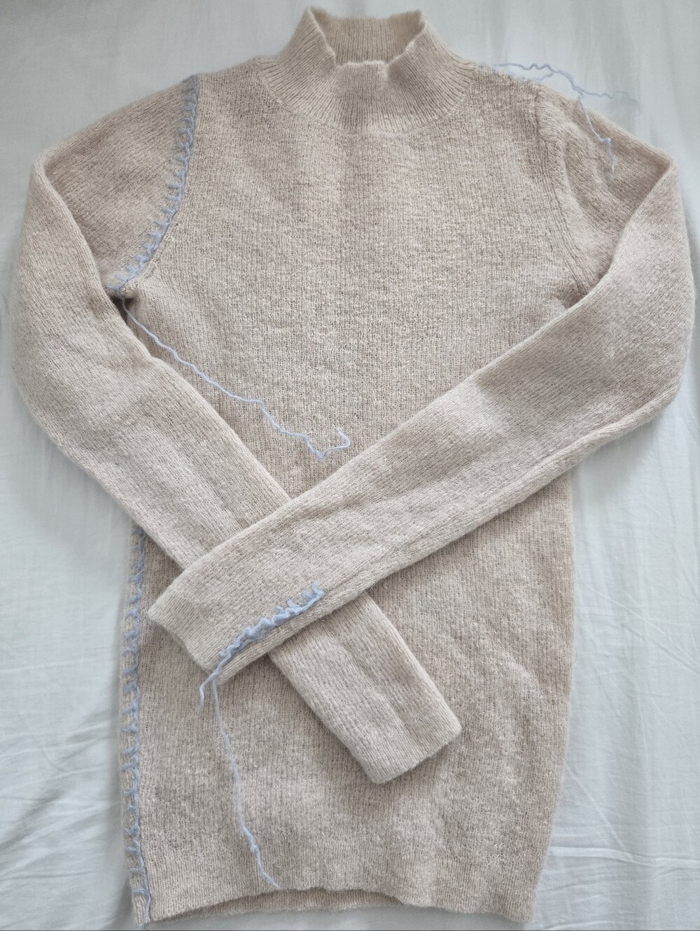Zara Women Cream Mock Neck Women's Sweater Size S